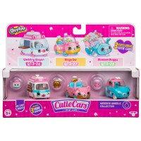 Set 3 masinute Wedding Wheels cu 3 figurine Shopkins Cutie Cars