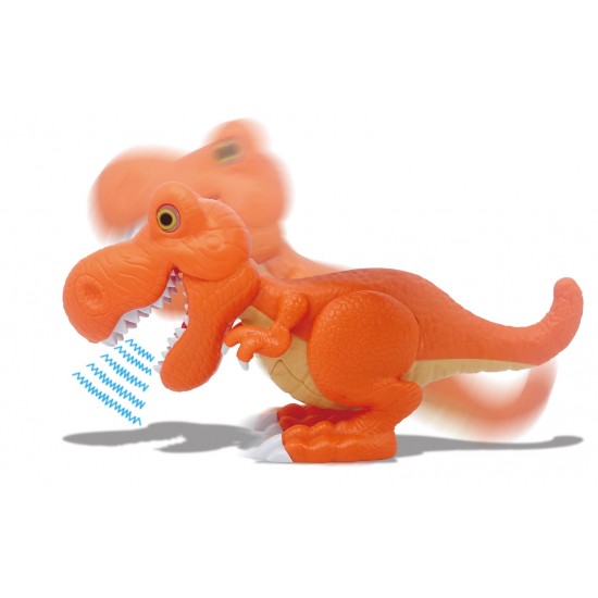 Dinozaur Junior T-Rex cu lumini si sunete - Portocaliu