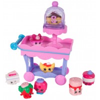 Set 8 figurine Pink Shopkins - Mini dulciuri asortate si carucior