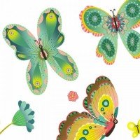 Abtibilduri Djeco pentru fereastra - Fluturi in gradina