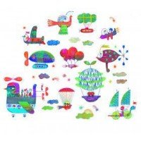 Abtibilduri Djeco pentru fereastra - Vehicule zburatoare