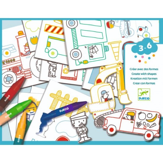 Atelier creativ de desenat Masini Djeco