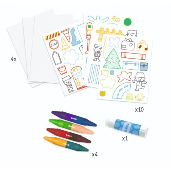 Atelier creativ de desenat Masini Djeco