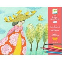 Atelier creioane acuarela Djeco Echappees belles