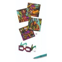 Atelier de colorat 3D Djeco - Monstruleti simpatici