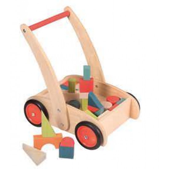 Carucior cu cuburi din lemn