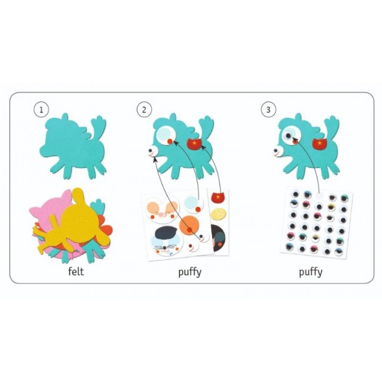 Set creativ colaje animale din fetru Djeco