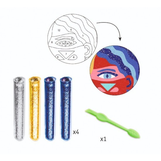 Joc cu nisip colorat si sclipici Djeco Totem