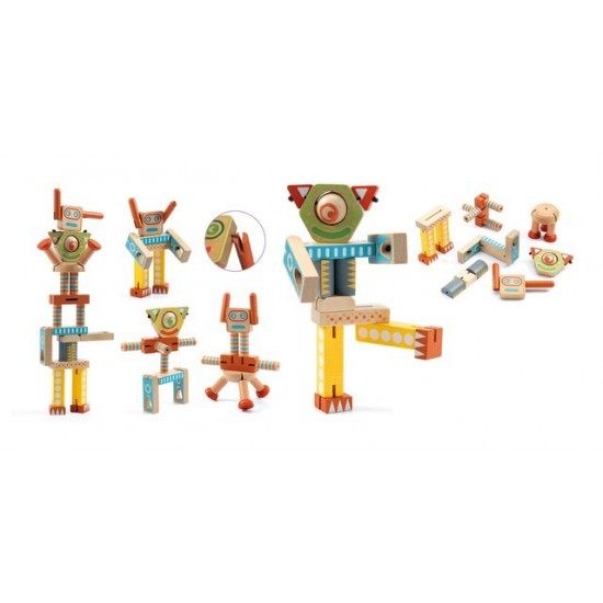 Jucarie educativa din lemn Ze Elastorobot Djeco