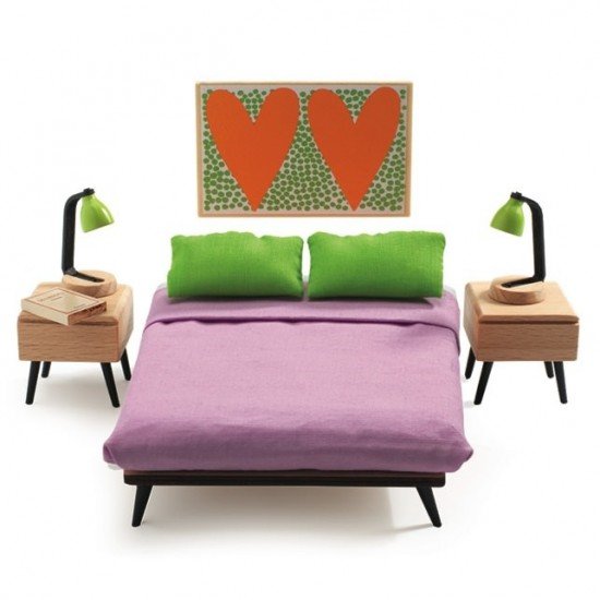 Dormitor Djeco pentru casuta de papusi 