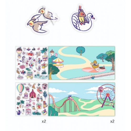 Planse cu abtibilduri repozitionabile Djeco Locul de joaca pentru copii