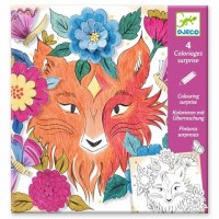 Planse de desenat cu surprize Djeco - Prieteni din padure