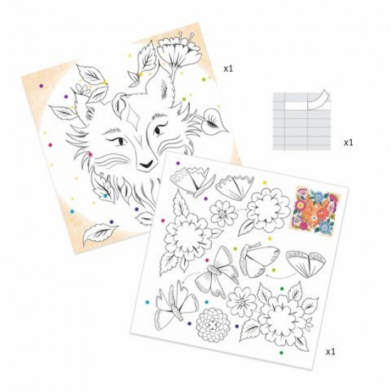 Planse de desenat cu surprize Djeco - Prieteni din padure