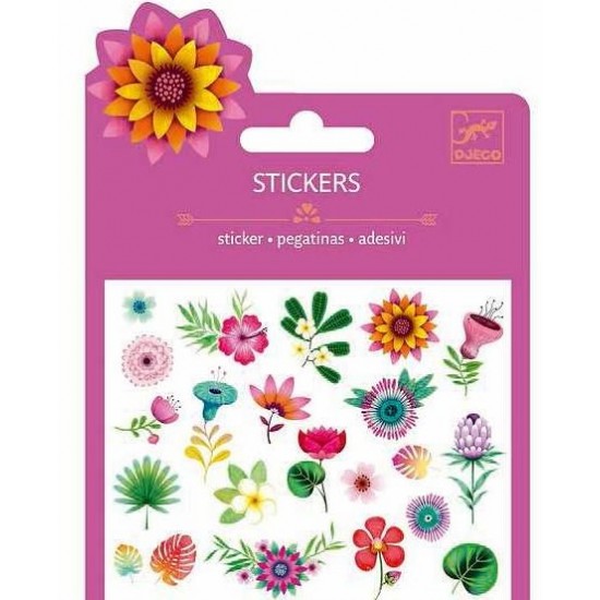 Set abtibilduri Djeco - Flori cu sclipici