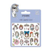 Set abtibilduri Djeco - Portrete cu sclipici