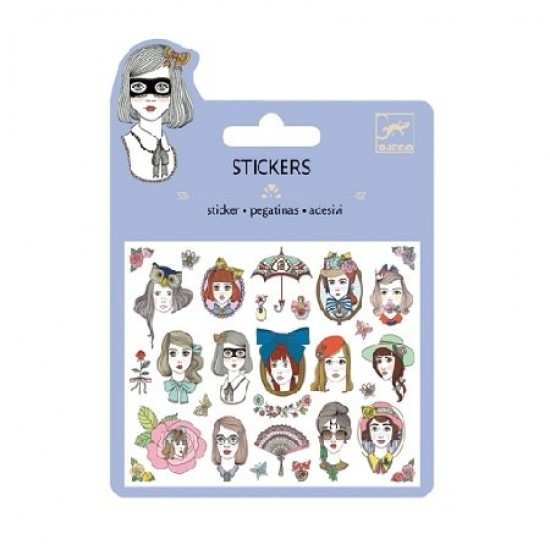 Set abtibilduri Djeco - Portrete cu sclipici