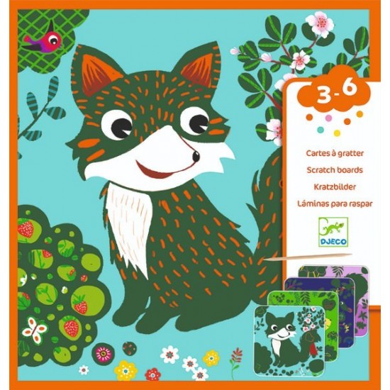 Set creativ de razuit Djeco - Animale prietenoase