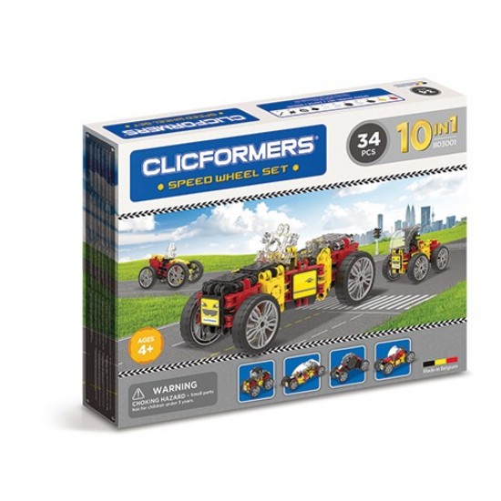Set de construit Clicformers - Masini de viteza 34 piese