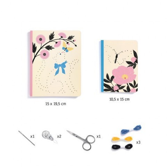 Set creativ Djeco - Carnete cu coperta cusuta