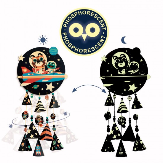 Set DIY Djeco mobil fluorescent cu clopotei - Stele