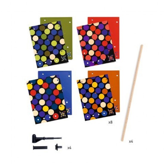 Set creativ Djeco -  Moristi de vant cu buline colorate