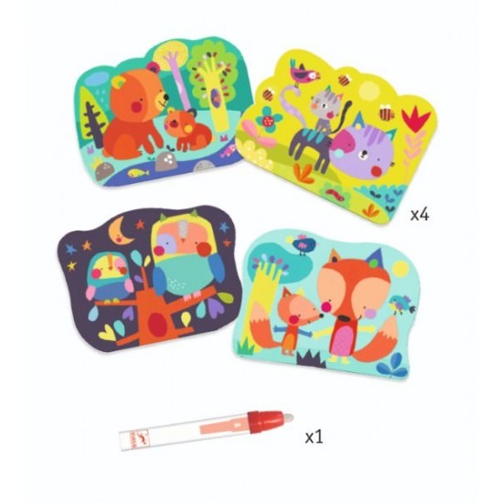 Set Djeco pictura cu apa - In padure