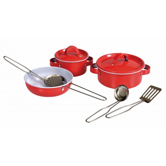 Set de joaca oale metalice rosii in valiza Egmont