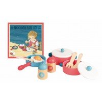 Set de joaca oale, tigaie si solnite din lemn Egmont