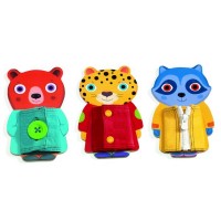 Set educativ Djeco - Sisteme de inchidere Haine colorate