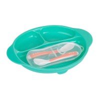 Bol cu ventuza si tacamuri Clevamama Verde