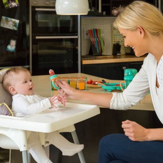 Dispozitiv de hranire din silicon Clevamama Verde