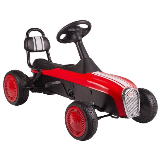 Kart cu pedale Retro rosu Kidscare