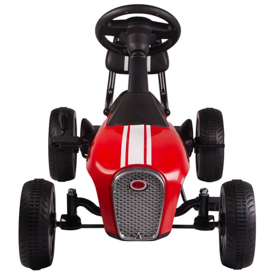 Kart cu pedale Retro rosu Kidscare