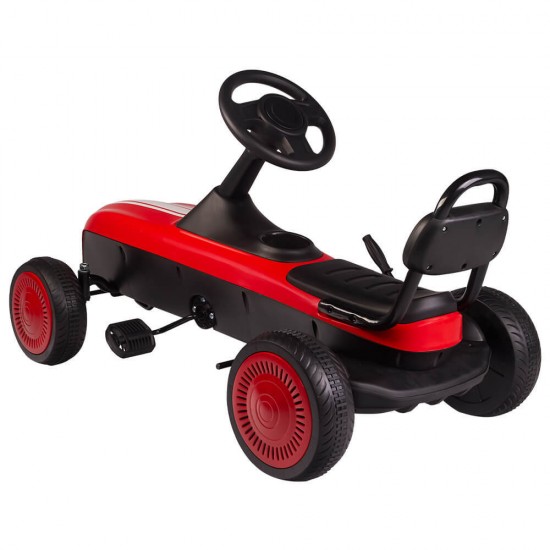 Kart cu pedale Retro rosu Kidscare