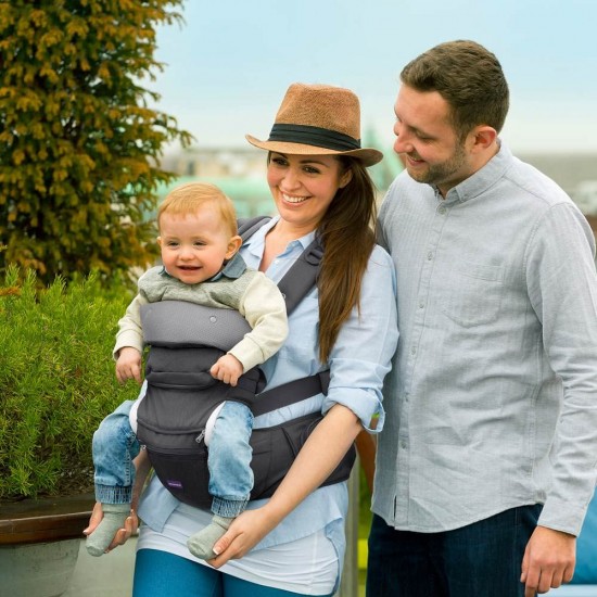 Marsupiu ergonomic pentru bebelusi si copii multiple pozitii Clevamama Gri