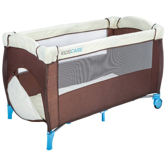 Patut pliabil cu etaj superior si masa de infasat Kidscare