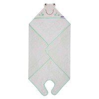 Prosop de baie pentru bebelus si mama Bamboo Frog grey Clevamama