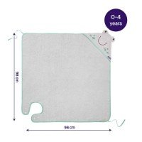 Prosop de baie pentru bebelus si mama Bamboo Frog grey Clevamama