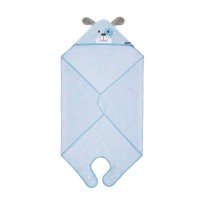 Prosop de baie pentru bebelus si mama Bamboo Puppy blue Clevamama