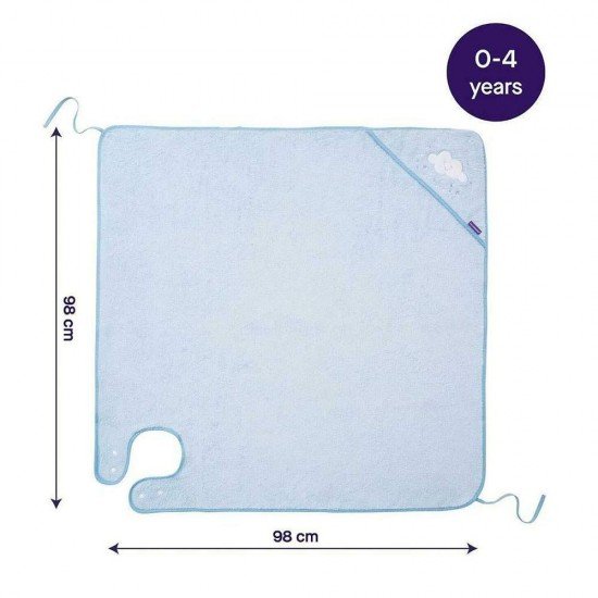 Prosop de baie pentru bebelus si mama blue Clevamama