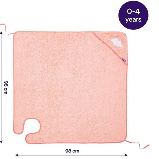 Prosop de baie pentru bebelus si mama roz Clevamama 2922N