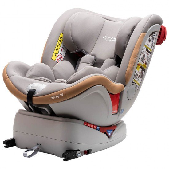 Scaun auto Allegra rotativ cu Isofix 0-36kg gri KidsCare