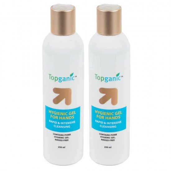 Set 2 x Gel igienic pentru maini cu aloe Topganic 250ml 