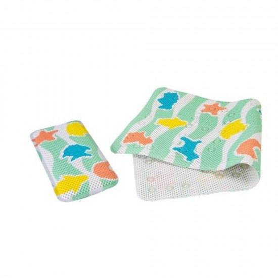 Set covoras antiderapant si genunchiera pentru baie Clevamama 3508