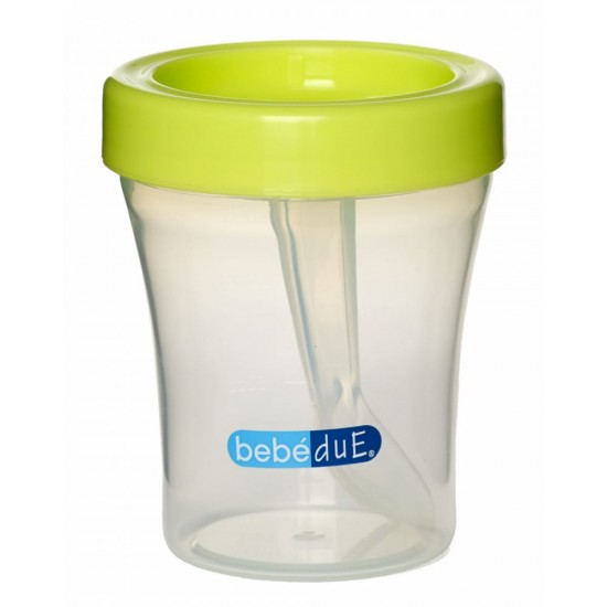Biberon din silicon 120 ml cu lingurita BebeduE 80168