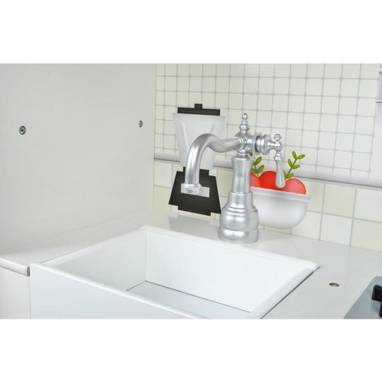 Bucatarie copii completa din lemn, chiuveta, aragaz, frigider, rafturi, 91x102.5x30 cm Iso Trade MY17320