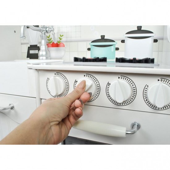 Bucatarie copii completa din lemn, chiuveta, aragaz, frigider, rafturi, 91x102.5x30 cm Iso Trade MY17320