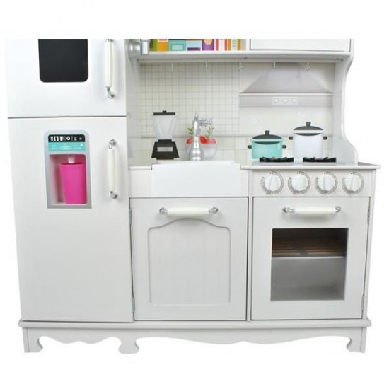 Bucatarie copii completa din lemn, chiuveta, aragaz, frigider, rafturi, 91x102.5x30 cm Iso Trade MY17320