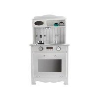 Bucatarie copii completa din lemn ecologic,  93 cm, chiuveta, plita, cuptor, lampa LED si accesorii incluse Kruzzel MY17244