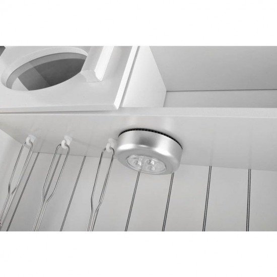 Bucatarie copii completa din lemn ecologic,  93 cm, chiuveta, plita, cuptor, lampa LED si accesorii incluse Kruzzel MY17244